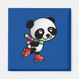 Skating Panda, cute and colourful Magnet