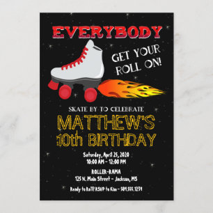 Skating Party Invitation, Roller Skate Invitation