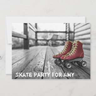 Skating Party, Roller skate, Photo Invitation