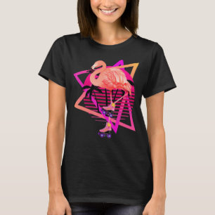 Skating Pink Flamingo Roller Skating  Fan Skater T-Shirt
