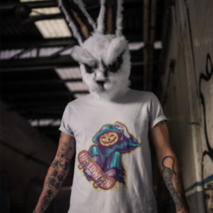 Skating Pumpkin Head Death T-Shirt