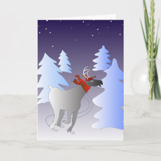 Skating Reindeer Christmas Card