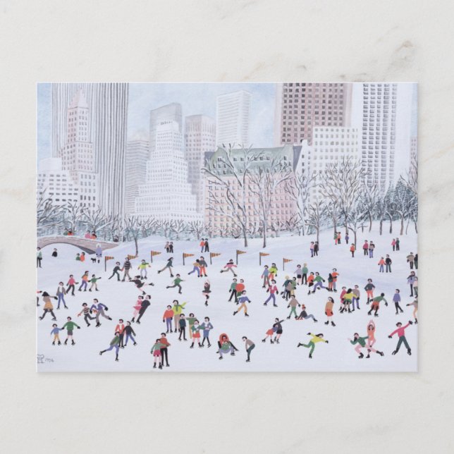 Skating Rink Central Park New York 1994 Postcard (Front)