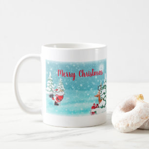 Skating Santa Christmas Mug