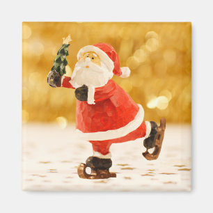 Skating Santa Magnet