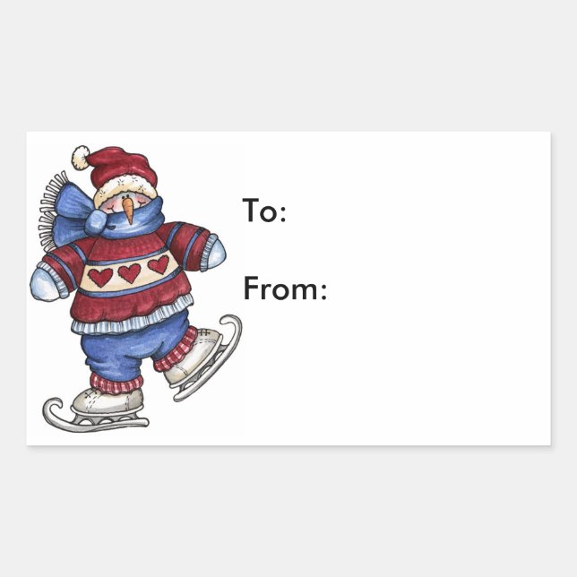 Skating Snowman - Gift Tags (Front)