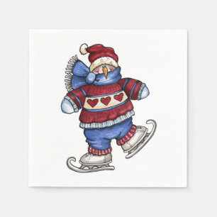 Skating Snowman - Paper Napkins