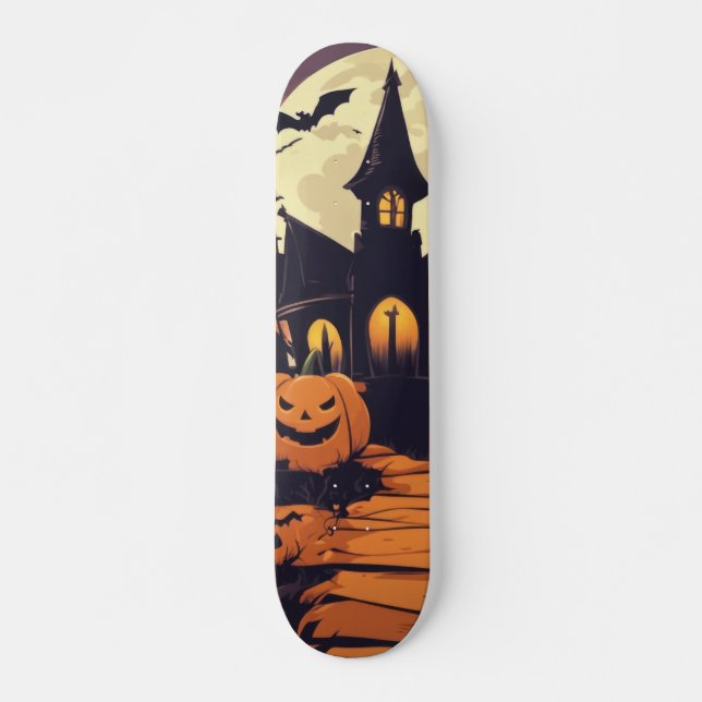 Skating Vampire And Pumpkin House Skateboard (Front)