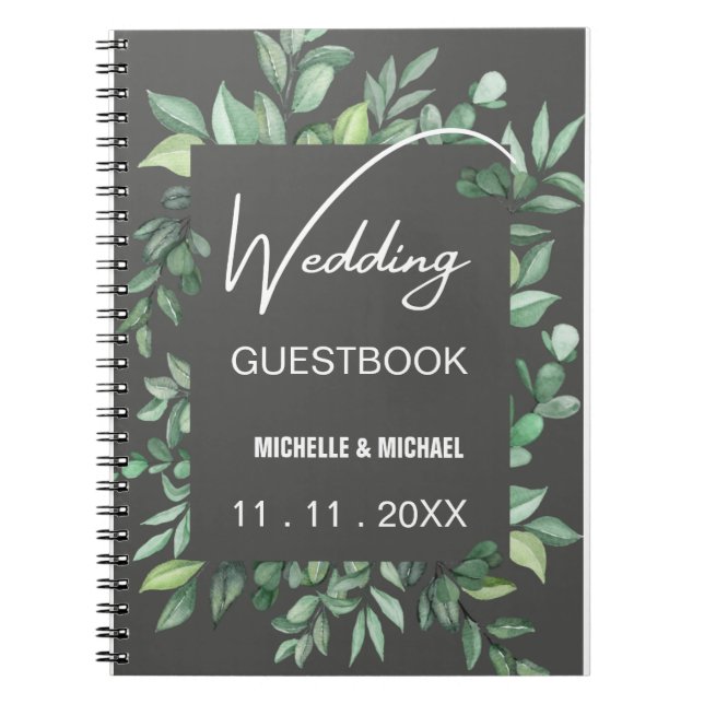 Skaymarts | Elegant Floral Wedding Guest Notebook (Front)