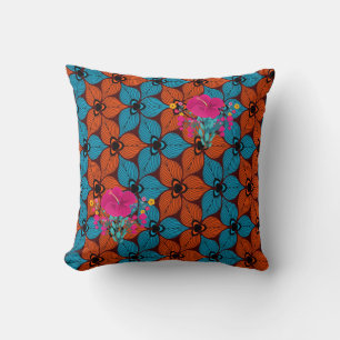 SKAYMARTS   Floral African Prints Throw Pillow
