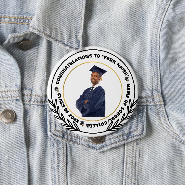 Skaymarts | Graduation Photo Congrats celebration 10 Cm Round Badge (In Situ)