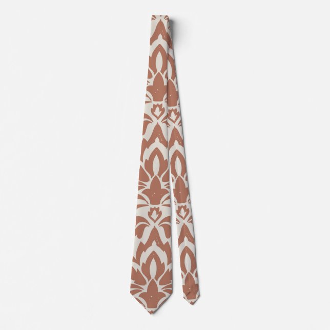 Skaymarts | Modern Trendy Brown and White Office Tie (Front)