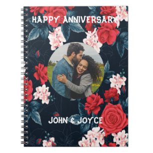 Skaymarts   Pretty Rose Floral Wedding Anniversary Notebook