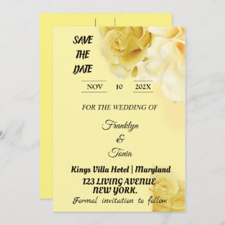 Skaymarts | Romantic Yellow Botanical Geometric Sa Save The Date