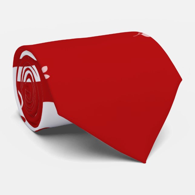 Skaymarts | Unique Red and White Elegant Executive Tie (Rolled)