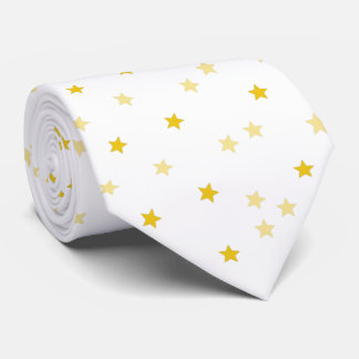 Skaymarts White Golden Star Neck Tie