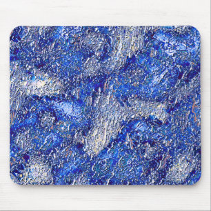 Skeened to very rough grey stains on blue texture  mouse pad