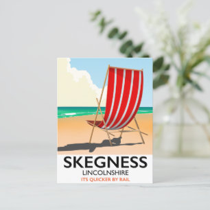 Skegness Lincolnshire beach poster Postcard