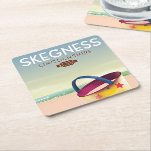 Skegness Lincolnshire By rail Square Paper Coaster