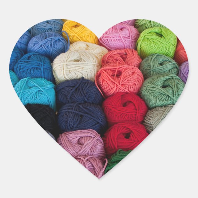 Skeins of yarn heart sticker (Front)