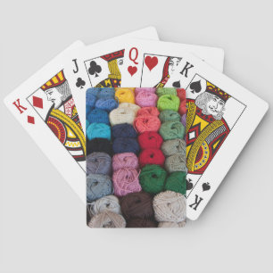Skeins of yarn playing cards