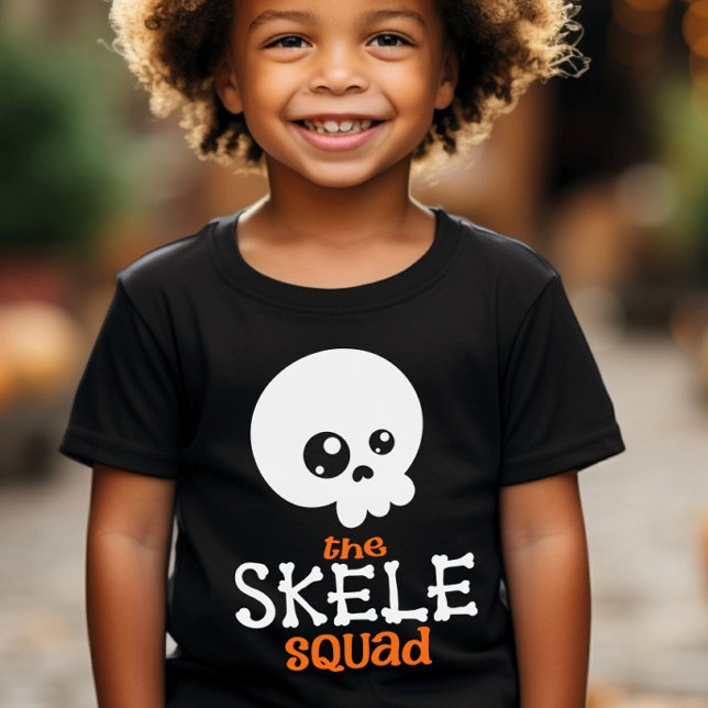 Skele Squad Orange Halloween Kids Family Matching  T-Shirt (Creator Uploaded)