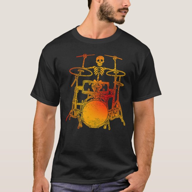 Skelet drummer rock and roll drummer  2 T-Shirt (Front)