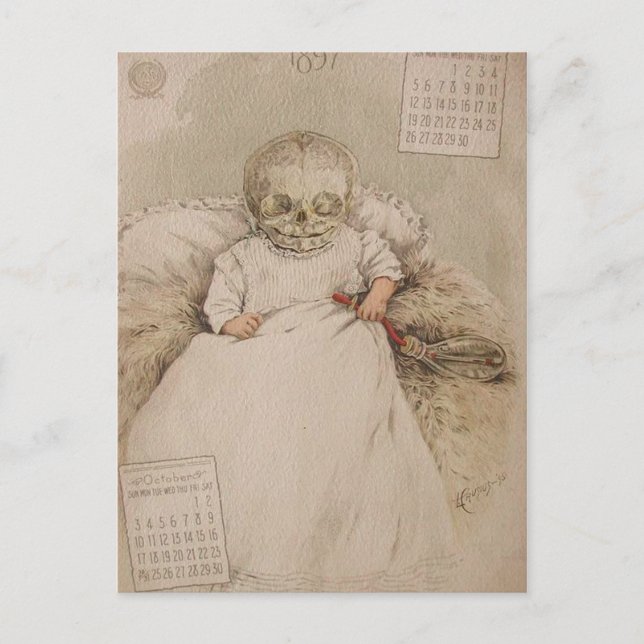 Skeletal Baby Postcard (Front)