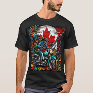 Skeletal Biker in an Apocalyptic World T-Shirt