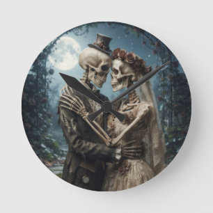 Skeletal Bride and Groom Clock
