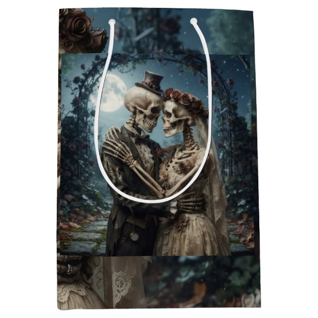 Skeletal Bride and Groom  Medium Gift Bag (Front)