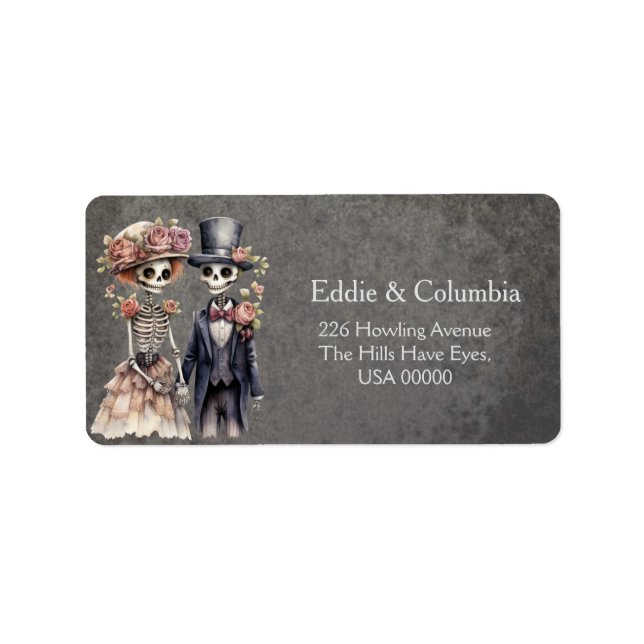 Skeletal Couple Wedding Label (Front)