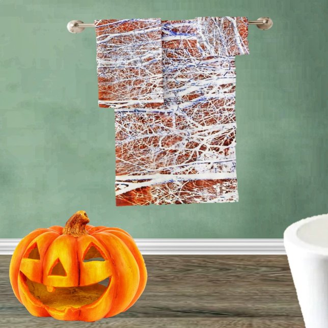 Skeletal Forest-II Bath Towel Set (This eery, bath towel set, could be part of your Halloween decor!)