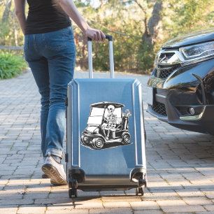 Skeletal Golfer Skull Playing Golf