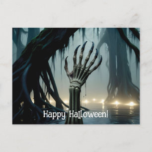 Skeletal Hand, 6 Fingers, Reaching out of Swamp Postcard
