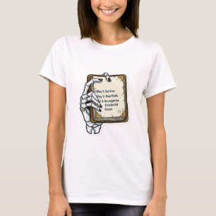 Skeletal Hand Existential Dread Planner   Humorous T-Shirt