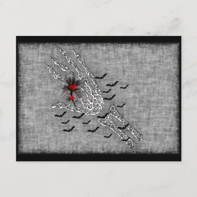 Skeletal Hand Of Love Postcard (Front)