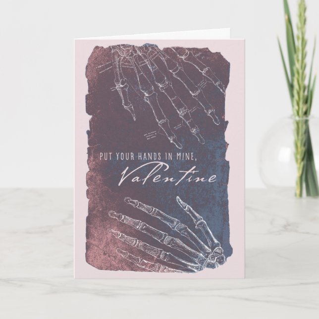 Skeletal Hands Anatomical Valentine's Day Card (Front)