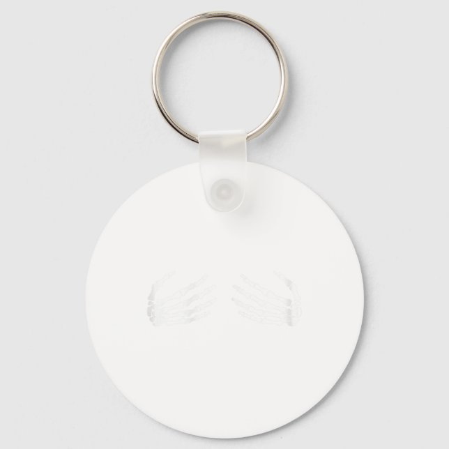 Skeletal Hands On Chest Breasts Witches Gift  Key Ring (Front)