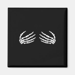 Skeletal Hands On Chest Breasts Witches Gift Magnet