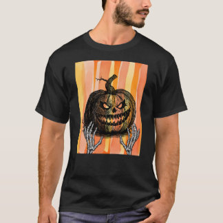 Skeletal Hands Reaching To Sinister Jack-o-lantern T-Shirt