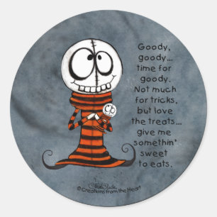 Skeletal Head-Goody Goody Classic Round Sticker