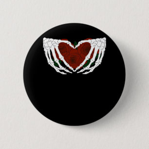 Skeletal Heart 6 Cm Round Badge