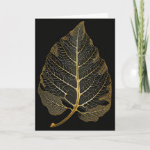 Skeletal Leaves - Gold and Black