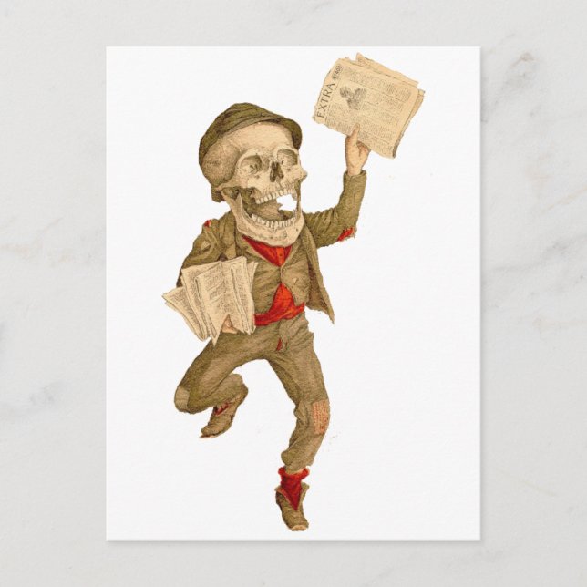 Skeletal Paperboy Postcard (Front)