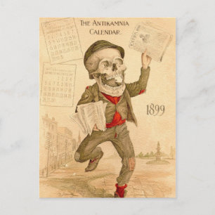 Skeletal Paperboy Postcard