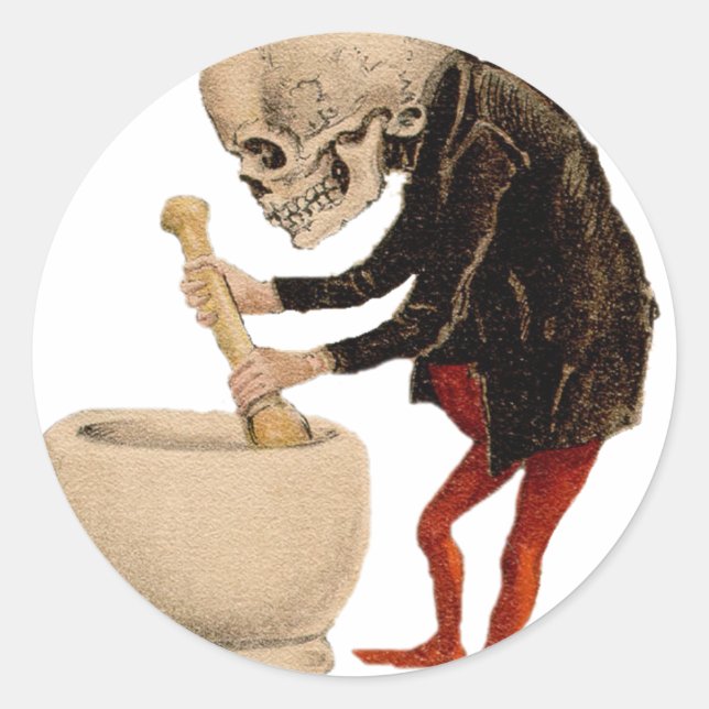 Skeletal Pharmacy Classic Round Sticker (Front)