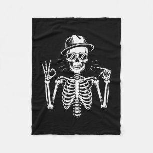 Skeleton 67 Sign Language Alpha Slang Gen 67th Num Fleece Blanket