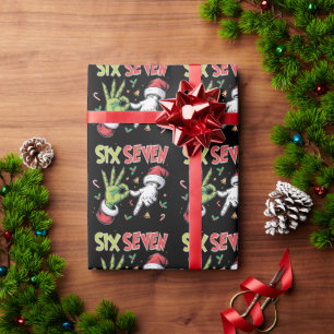 Skeleton 6 7 Christmas Six Seven Meme Xmas Wrapping Paper