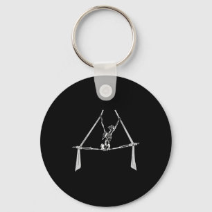 Skeleton Aerial Silks Dancing Acrobatics Halloween Key Ring